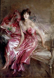 Retrato de Madame Olivia Concha de Fontecilla ou a Dama de Rosa, de Giovanni Boldini