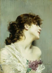 Perfil de uma jovem mulher,