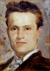 Autorretrato, c.1865 (óleo sobre papel sobre cartão)