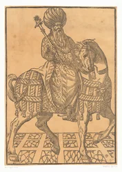 Homem com turbante a cavalo