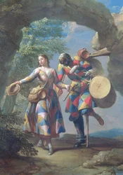 Um Arlequim que Retorna da Guerra, c.1742