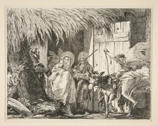 José e Maria em frente de uma Casa, da série Idee pittoresche sopra la fuga em Egitto (Voo para o Egipto)