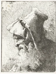 Homem com barba e chapéu Coleção de cabeças (título da série) Raccolta di Teste (título da série)