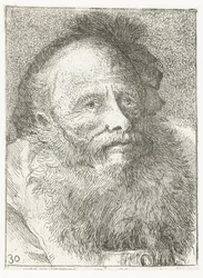 Homem com barba e chapelaria com penas
Colecção de cabeças (título da série)
Raccolta di Teste (título da série)