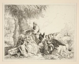 Descanso durante o voo para o Egipto, da série Idee pittoresche sopra la fuga em Egitto (Voo para o Egipto)