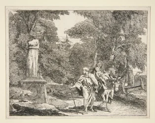 A Sagrada Família Passando Perto de uma Estátua, da série Idee pittoresche sopra la fuga in Egitto (Flight into Egypt)