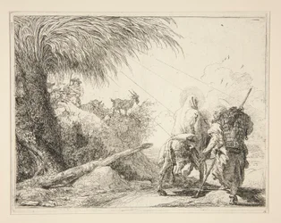 A Virgem, Montada no Burro e vista de trás, da série Idee pittoresche sopra la fuga em Egitto (Voo para o Egipto)