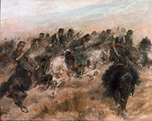 Campanha de Itália de 1859: «A carga da cavalaria piemontesa». (1825-1908). Roma, Galleria Nazionale d