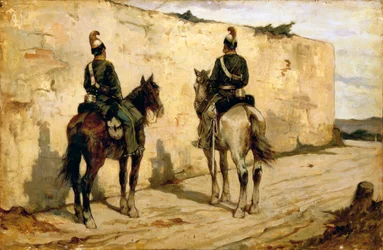 Itália, Biella, pintura de Cavaleiro Ligeiro