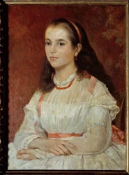 Retrato da Srta. Soccoli. Pintura de Giovani Fattori (século XIX) Ec. Ital.
