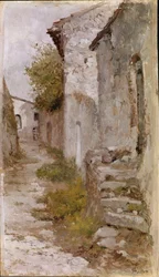 Estrada da aldeia (óleo sobre tela