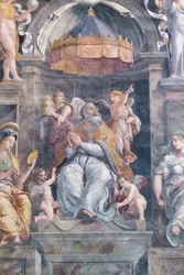 Papa Damasco I, quarto de Constantino (fresco)