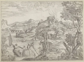 Paisagem com jogador de alaúde