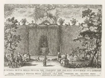 Fontein in de tuinen van het Palazzo del Quirinale te Rome
Fontana detta della pioggia nel giardino del palazzo pontificio sul Quirinale (...) (título sobre o objecto)
Le fontane ne palazzi e ne giardini di Roma (título da série)
Fonteinen in de paleize