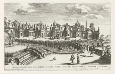 Fontein van het Kleine Rome in de tuinen van de Villa d