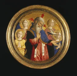 Deus Pai com quatro anjos e a pomba do Espírito Santo, ca 1460