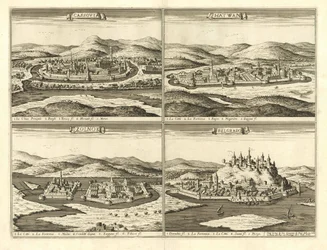 Castelos de Košice, Hatvan, Szolnok e Belgrado (Giovanni Giacomo De Rossi, 1683)