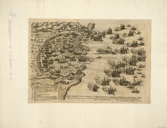 VERDADEIRO DESÍGNIO DA GRANDE VITÓRIA CONTRA LARMATA TVRCHA LI. 15. MAIO 1649 No porto de Focchie, na Ásia, por. 17. Ga:ni do Sere:ma Re.a de Veneza Comandado por Ecc:mo Gia.mo Riua Capitão dos referidos galeões Vitória verdadeiramente gloriosa