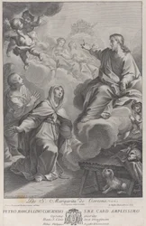 Santa Margarida de Cortona, ajoelhada diante de Cristo, depois de Pietro Andrea Pucciardi ..., ca. 1702-1741