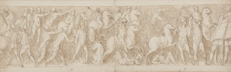 Fim de uma parte restaurada da coluna (XLVII); os sármatas são perseguidos no pântano (XLVIII); os romanos atacam uma fortaleza alemã (?) (início de LIV)