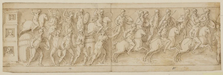 Três liteiras (final do XLII); os romanos atacam a habitação de um chefe (XLIII); os romanos marchando de volta ao acampamento (XLIV)