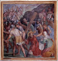 Paixão de Cristo: A Queda a Caminho do Calvário (Fresco