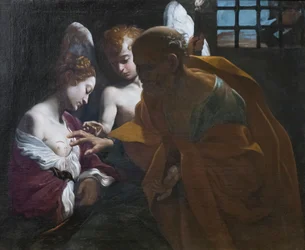 São Pedro curando a santa Agatha na prisão