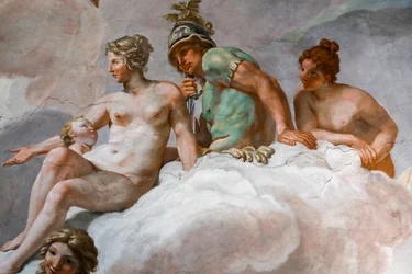 Vénus e Marte. Detalhe de "O conselho dos Deuses" 1624-1625. fresco