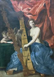 Vénus a tocar harpa
