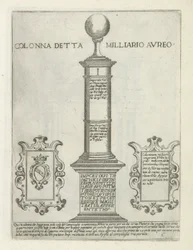 Sobre a Golden Mile Coluna chamada Golden Mile (título no objeto) Moderne en antique monuments en bouwwerken em Roma (título da série) Ornamenti di fabriche antichi et moderni dell