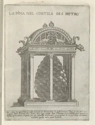 De Pigna te Vaticaanstand La Pina no Cortile di S. Pietro (título no objeto) Moderne en antieke monumenten en bouwwerken in Rome (título da série) Ornamentos de edifícios antigos e modernos da cidade alma de Roma (título da série)
