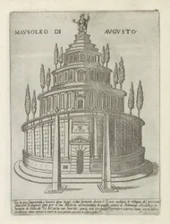 Mausoléu de Augusto em Roma
Mausoleo di Augusto (título sobre o objecto)
Monumentos e estruturas modernas e antigas em Roma (título da série)
Ornamenti di fabriche antichi et moderni dell