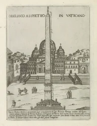 Obelisco do Vaticano Obelisco a S. Pietro in Vaticano (título no objeto) Monumentos e edifícios modernos e antigos em Roma (título da série) Ornamenti di fabriche antichi et moderni dell