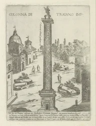Zuil van Trajanus te Roma
Coluna de Trajano imp. (título sobre o objecto)
Moderne en antieke monumenten en bouwwerken in Rome (título da série)
Ornamenti di fabriche antichi et moderni dell