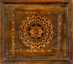 Coro Canônico Lignaino, Inlaid de Giovanni Maria Platina 1484, Lower Stall