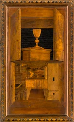 Coro Canônico Ligeano, Inlaid de Giovanni Maria Platina 1484, Superior Stall