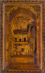 Coro Canônico Ligeano, Inlaid de Giovanni Maria Platina 1484, Superior Stall