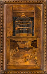 Coro Canônico Ligeano, Inlaid de Giovanni Maria Platina 1484, Superior Stall