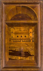 Coro Canônico Ligeano, Inlaid de Giovanni Maria Platina 1484, Superior Stall