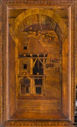 Coro Canônico Ligeano, Inlaid de Giovanni Maria Platina 1484, Superior Stall