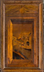 Coro Canônico Ligeano, Inlaid de Giovanni Maria Platina 1484, Superior Stall
