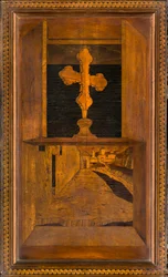 Coro Canônico Ligeano, Inlaid de Giovanni Maria Platina 1484, Superior Stall