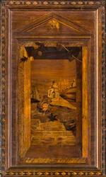 Coro Canônico Ligeano, Inlaid de Giovanni Maria Platina 1484, Superior Stall