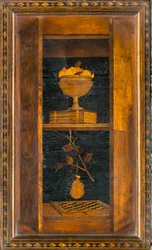 Coro Canônico Ligeano, Inlaid de Giovanni Maria Platina 1484, Superior Stall