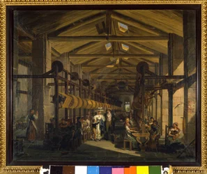 A seda a girar. Pintura de Giovanni Migliara