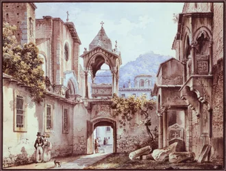 O Pátio de San Giorgetto em Verona, Giovanni Migliara (1785-1837)