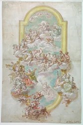 Desenho, Teto com Júpiter, Jun, 1718-30