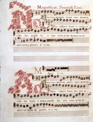 Magnificat, manuscrito das "Messes of Mantua" de Giovanni Pierluigi da Palestrina (1525 - 1594), compositor italiano.