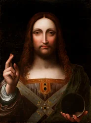 Cristo Salvator Mundi (óleo sobre painel de madeira)