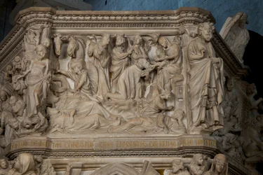 Adoração dos Magos, no púlpito da igreja de Sant